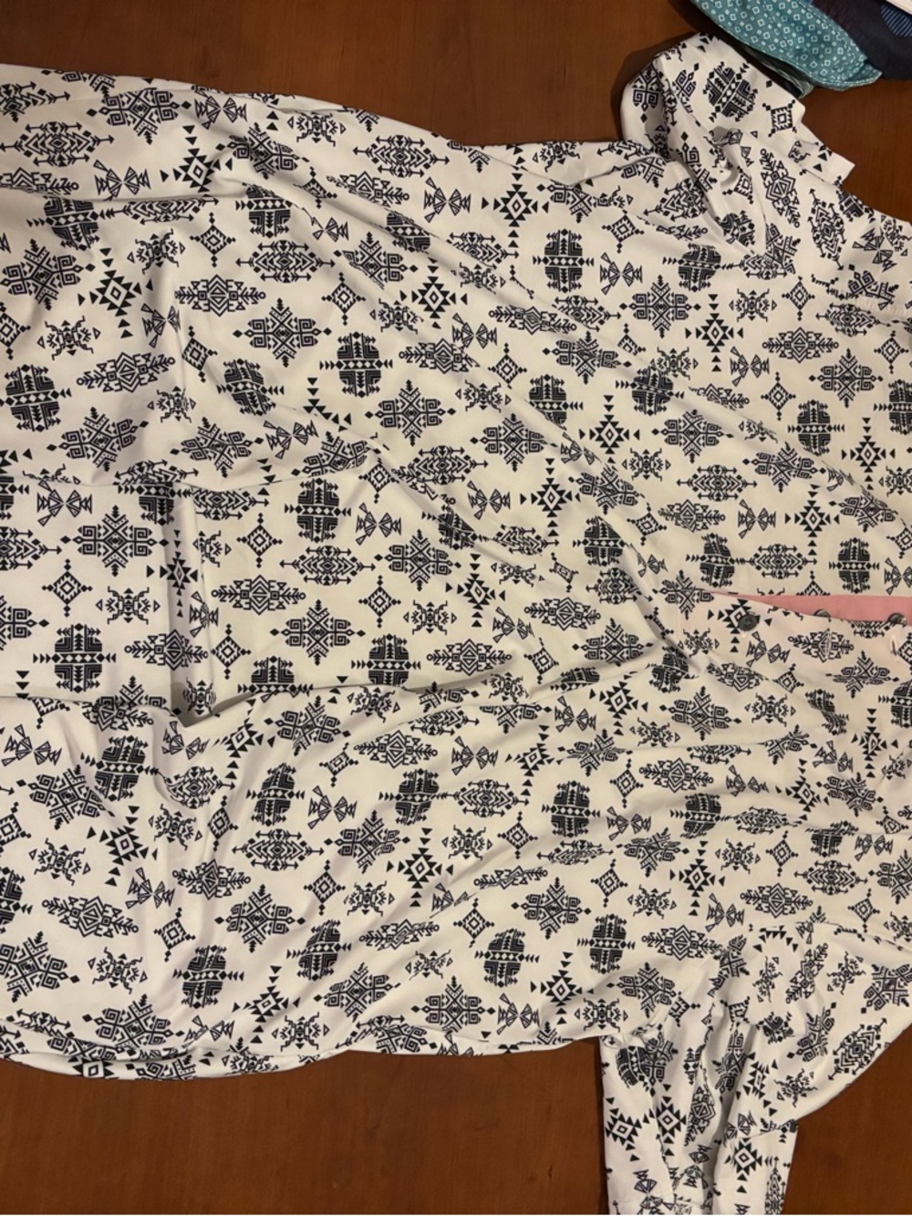 Greyson Black & White Printed Open Cardigan with pink Trim